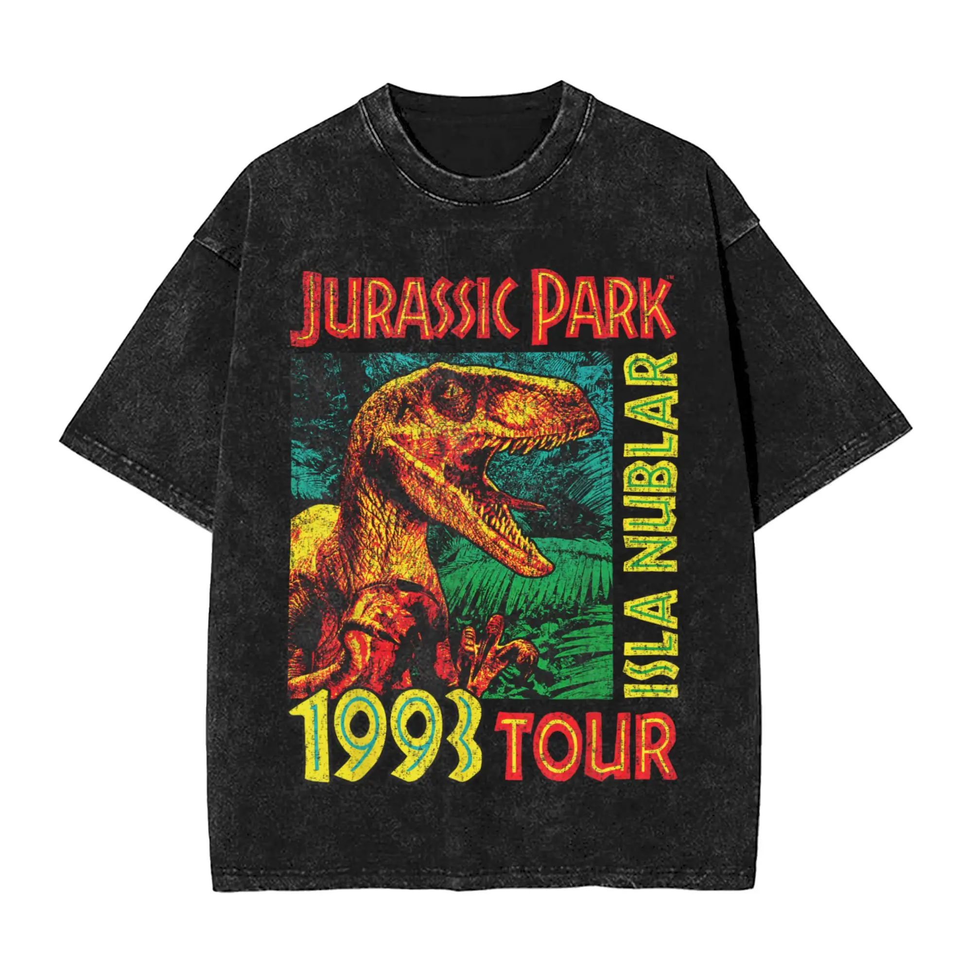 

Jurassic World Rebirth Coming 2025 T-Shirts for Men Round Collar Pure Cotton Washed T Shirts Short Sleeve Tee Shirt Clothing