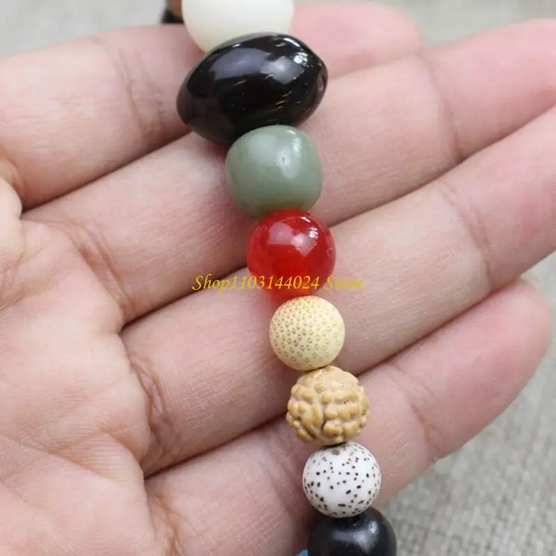 N5KE Catholic Finger Chain 18 Prayer Bodhi Beads Baptism Rosary Bracelets Meditation