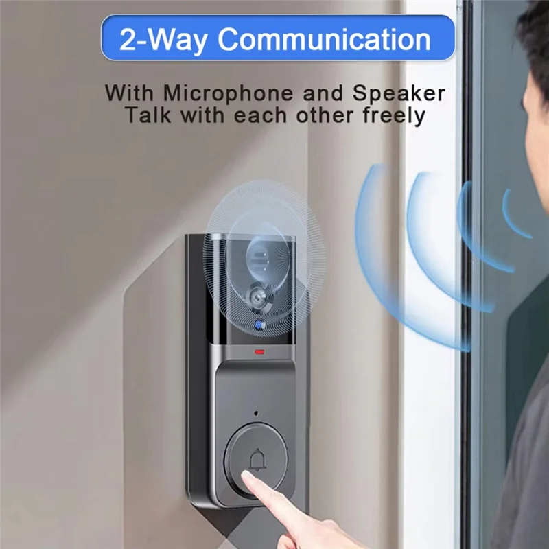 【جديد】جرس باب يتضمن شاشة 4.3 بوصة IPS 2-Way Audio 2.4Ghz كاميرا جرس الباب لتسجيل الاتصال الداخلي البصري مع هوائي