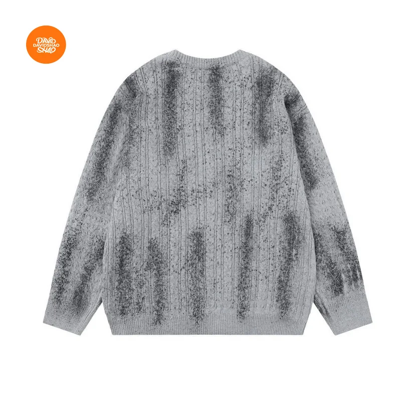 DAVIDSHAO UE EE. UU. Tamaño de alta calidad ropa de calle al aire libre marca de tendencia de lujo invierno hombres residuos suéter de inyección de tinta