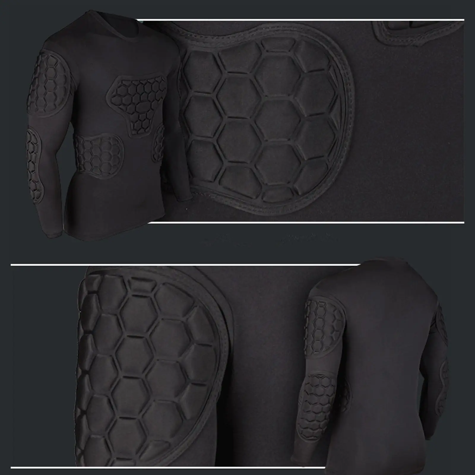 

Футбольная защитная компрессионная футболка с защитой груди и локтей, усиленная защита селезенки для контактных видов спорта, защита ребер