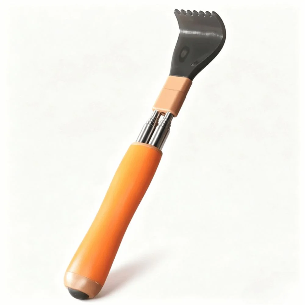 Stainless Steel Back Scratcher Adjustable Length Portable Retractable Back Scratcher Scraper Comfort Grip Handle