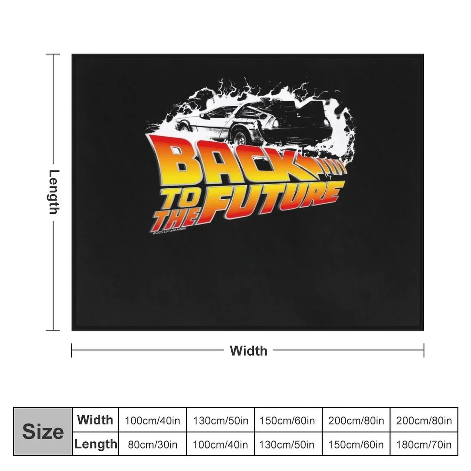 Back To The Future - Delorean White Stencil Fan Art Throw Blanket For Decorative Sofa Designers Blankets