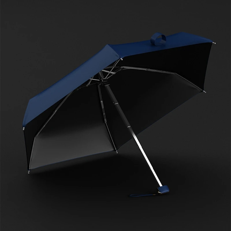 Modern Elegant Mini Flat Umbrella Manual 5 Folding Luxury Anti UV for Sun for Protection Rain-Proof Portable Pocket Umbr