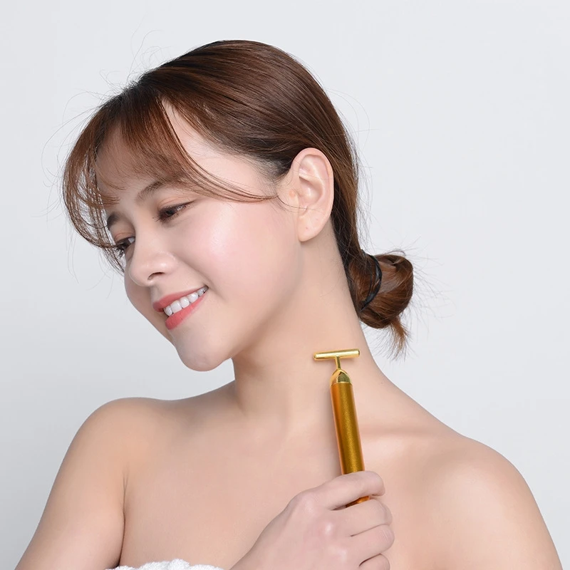 Or visage minceur énergie beauté barre impulsion raffermissant visage rouleau masseur ascenseur peau resserrement rides vibrant visage outil