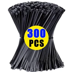 Attaches de câble en plastique et nylon, poignées, attaches autobloquantes amovibles, sangles, boucle de fixation, attaches de fil réutilisables pour le bureau à domicile, 300 pièces, 100 pièces