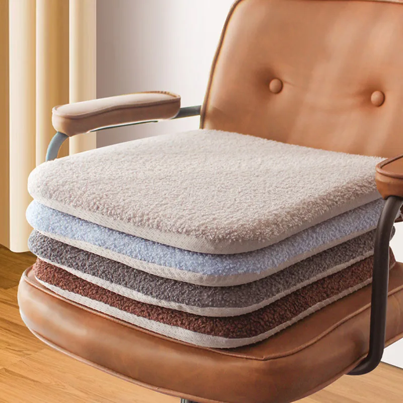 

Хлопковая бархатная подушка для стула с эффектом памяти, толстые теплые офисные подушки для удлиненного сидения, ультрамягкая однотонная подушка на бедрах с молнией
