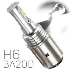 Ba20d LED Bulbs Motorcycle Headlight H6 Motorbike Scooter High / Low Beam Xenon White 12V Replacement Bulb Headlamp Accessories