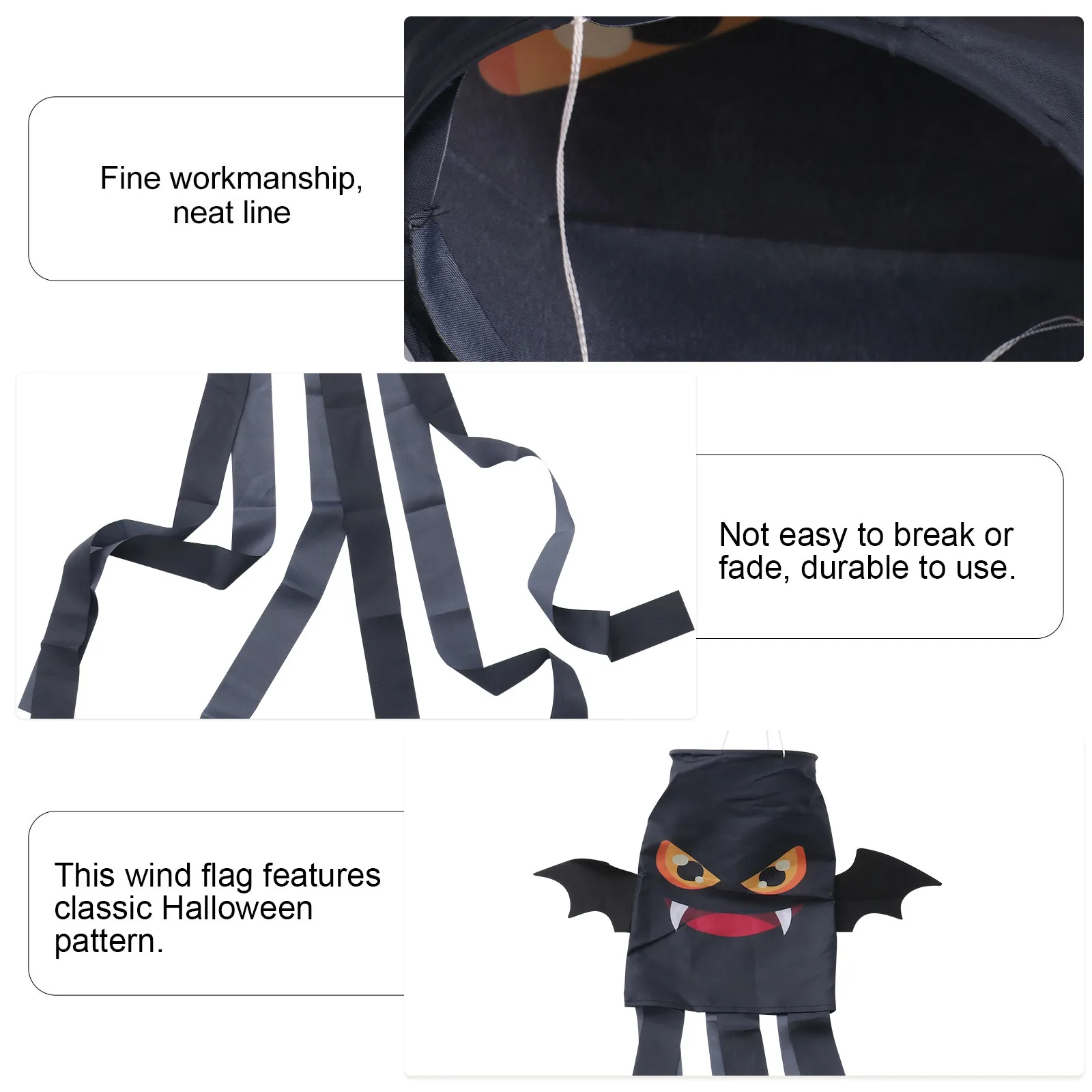 1Pcs Halloween Wind Flag Hanging Ghost Windsock Outdoor Wind Direction Flag Halloween Hanging Decoration Outdoor Festival Supply