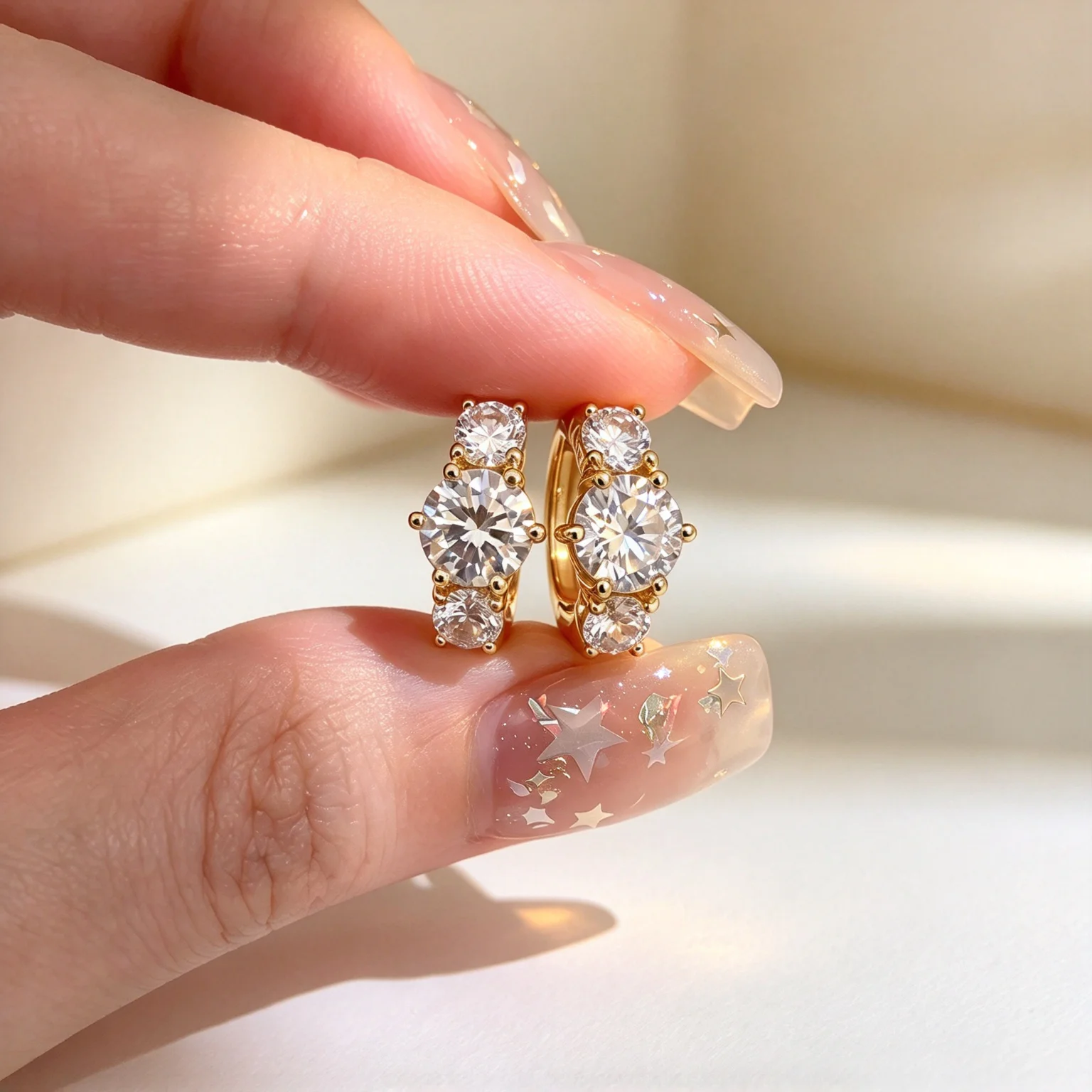 TFGLBU 1CT Anting Lingkaran Mo - Moissanite Stud Earrings Round Cut 1Ct ulasan dan harga