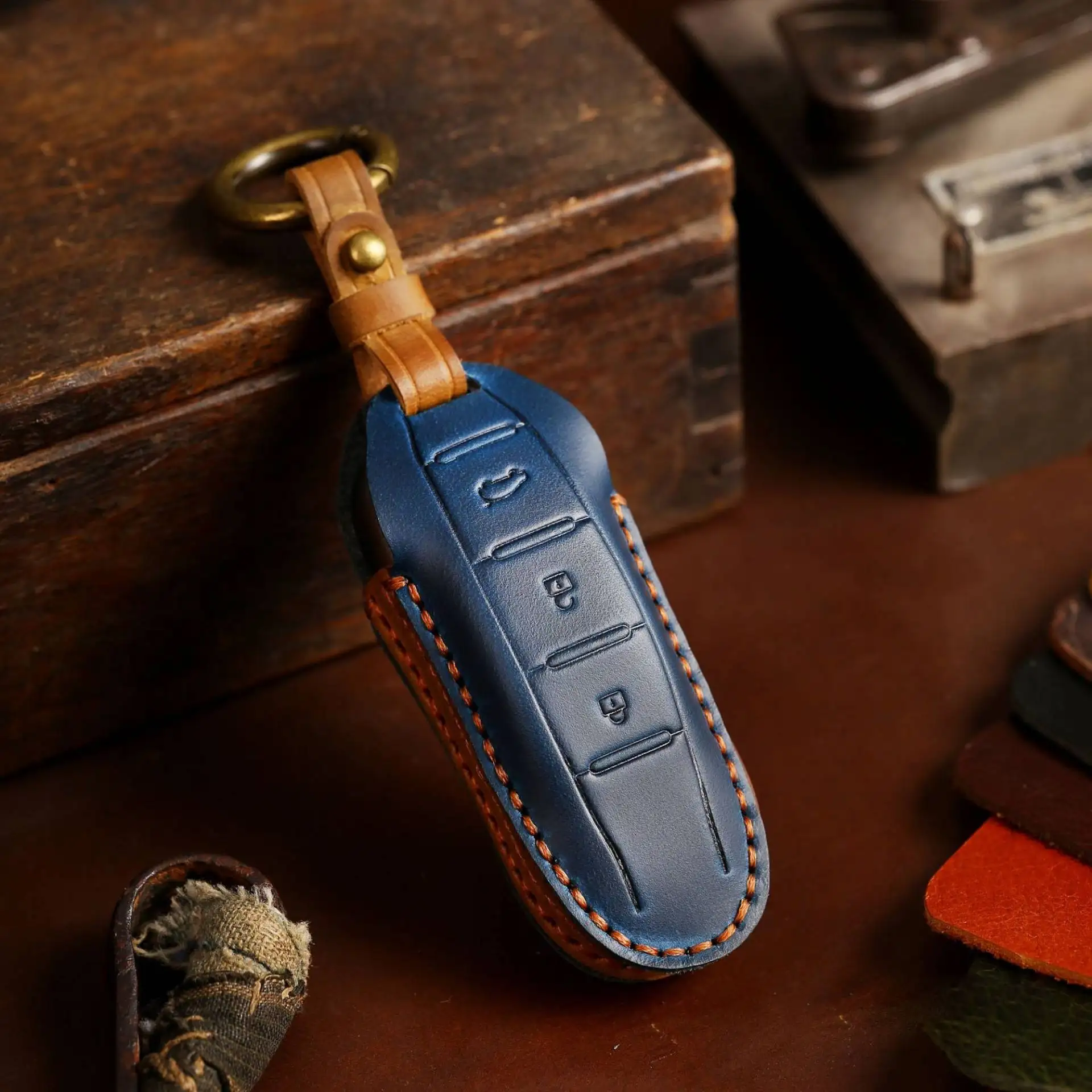 

Car Key Case Cover for Dongfeng Fengon Ix5 Glory 580 Ix7 Sf5 Holder Keyring Shell Fob Protector Keychain Leather