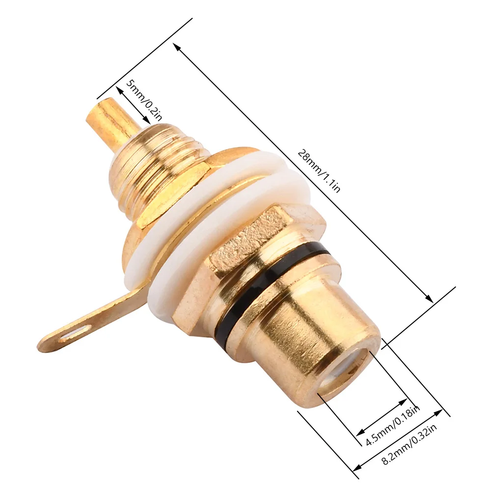 Conector hembra RCA para chasis, adaptador de montaje en Panel, Terminal de Audio, enchufe AV de 3,5mm, 2 piezas, 1 par