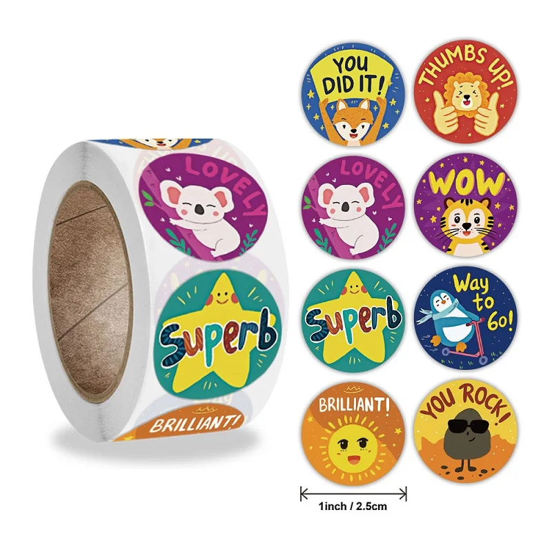 100-500PCS New Children's Stickers Pack Cartoon Stickers Roll Kids Stickers Small Animal Packaging Sticker Photocard Decor