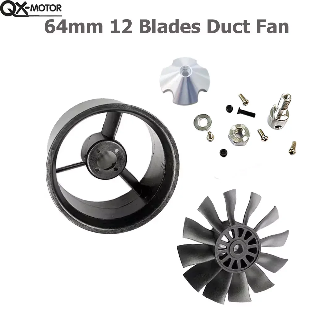 QX-Motor 64mm EDF Without Motor 12 Blades Ducted Fan for RC Airplanes