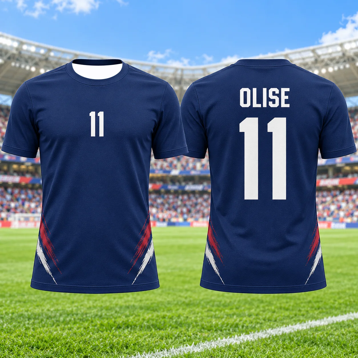 2026/27 New Men Women Olise 11 Football Jersey France Fan Style Short Sleeve Crew Neck Polyester Soccer Shirt Casual Top Wear