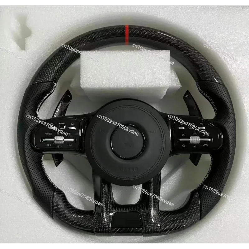 Modified LED Carbon Fiber Steering Wheel For Mercedes-Benz  GT With Perforated Leather Steering Wheel