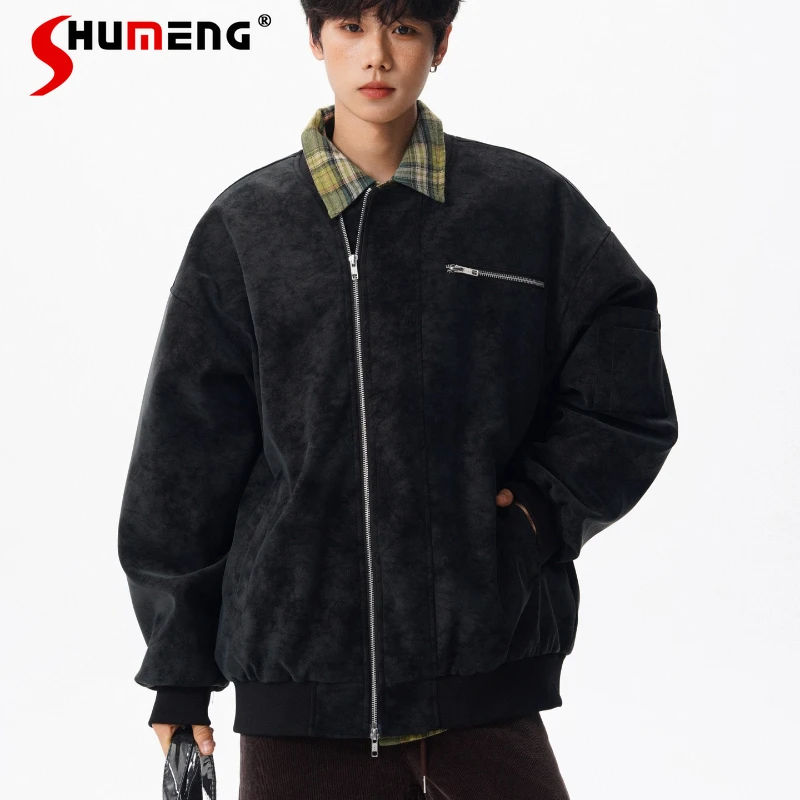 

Fashion Pilot Jackets Men Women 2025 Autumn New Loose Comfort Couple Versatile Baseball Jackets Zipper Pocket Decoration Coats