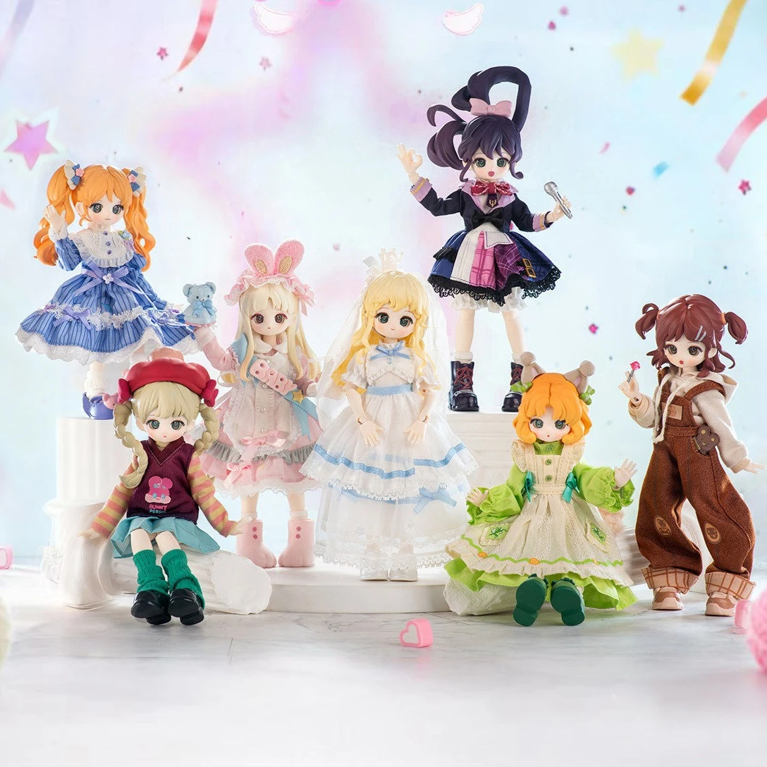 

Puppy's Colorful Wardrobe Blind Box 1/12 Scale Articulated Doll Figurine Mystery Box Action Figure Desktop Toy Surprise Bag Gift