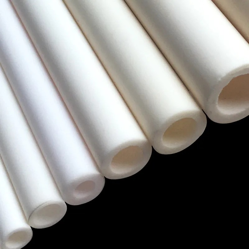 

200mm Length 4mm ID 8mm OD High Temperature Resistant Corrosion Wear Ceramic Tube Hollow Insulating Burning Pipe