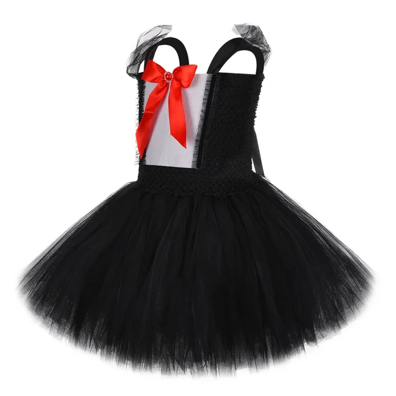 Funny Cat in Hat Costumes for Girls Christmas Halloween Outfits for Kids Birthday Princess Dresses Clothes with Hairbow Tie @0Z*