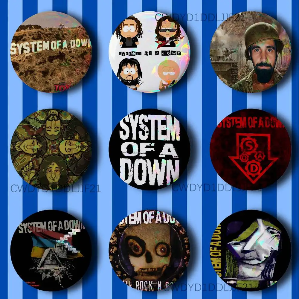 Band S-System Of A Down Badge Brooch Figure Lapel Pins Clothes Backpack Fashion Cute Collection Decoration Display