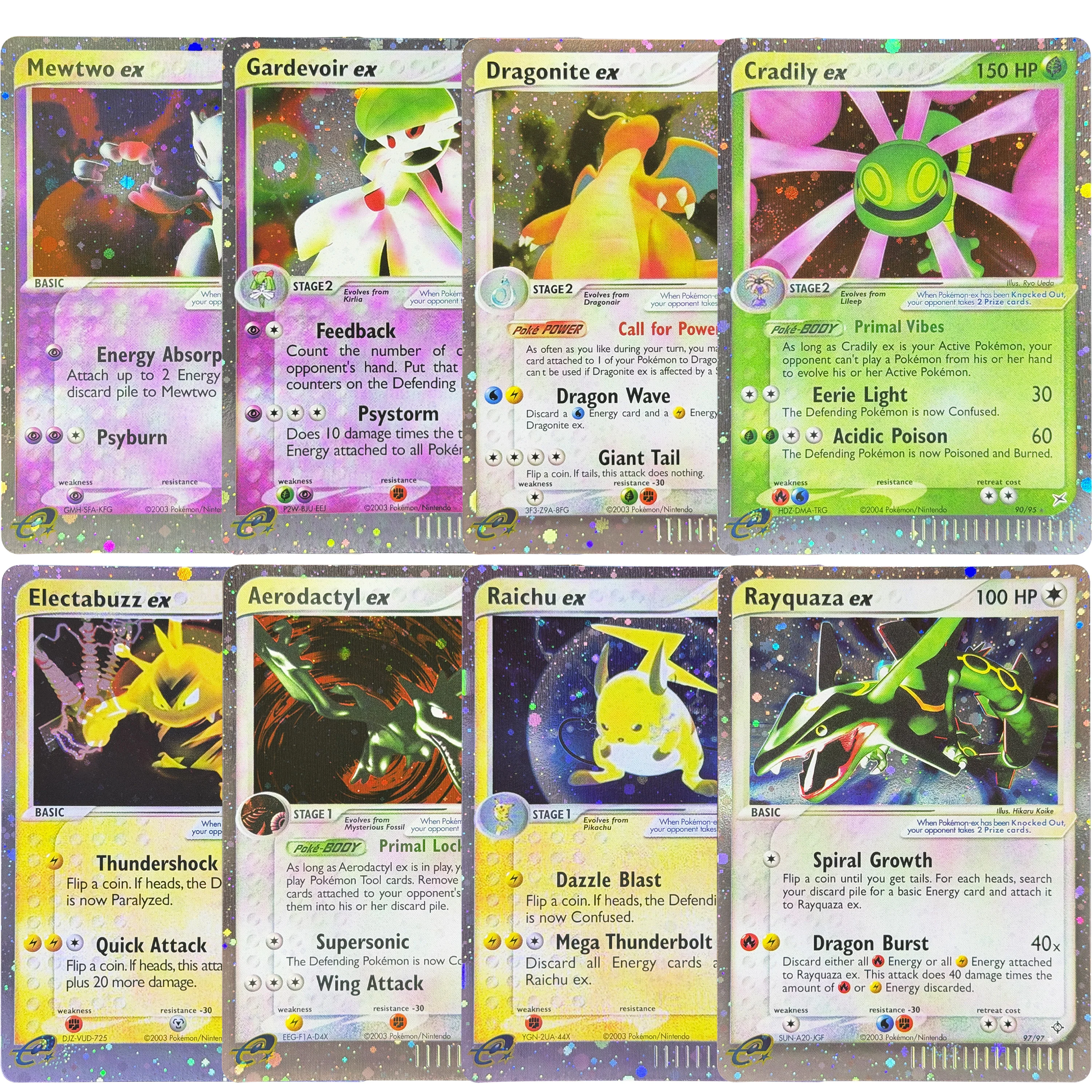 PTCG EX Era Set 2003-2004 ex Cards Ruby Sapphire Sandstorm Dragon Magma Aqua Hidden Legends Proxy Holo TCG Cards