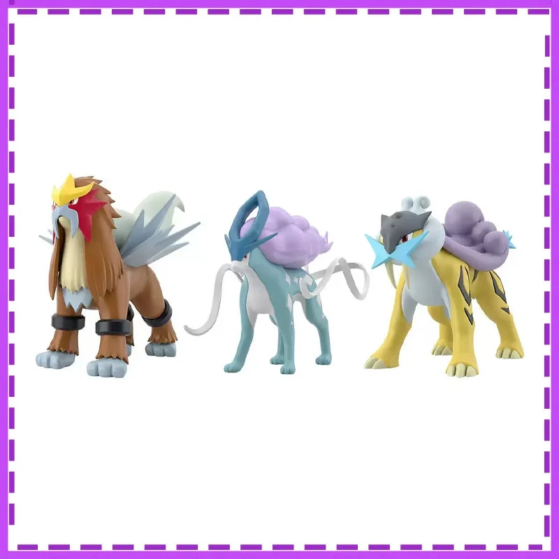 

BANDAI аниме Pokemon Raikou Suicune Entei без коробки подарки для детей или коллекция подлинная фигурка модель игрушки