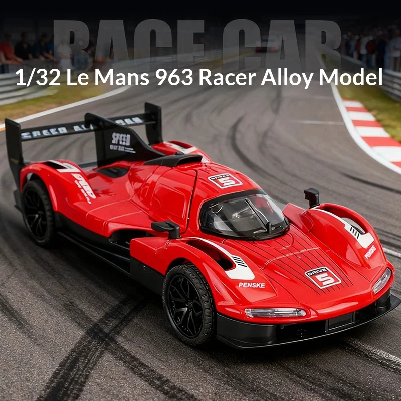 

1/32 Racer Alloy Model Car – Openable Doors, Rear Wheel Force, Light & Sound Effects, Individually Packaged Diecast Toy Vehicle