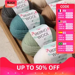 50g Merino Wool Yarn Ball Coarse Wool for DIY Crochet Hand Knitting Sweater Scarf Soft Cozy