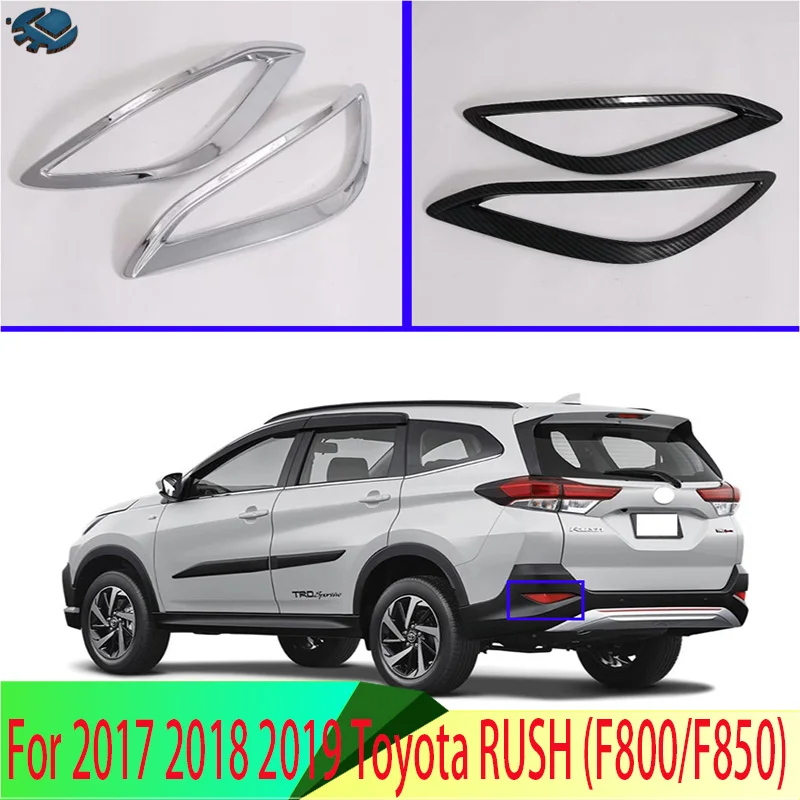 

For 2017-2022 Toyota RUSH (F800/F850) Car Accessories ABS Chrome Rear Reflector Fog Light Lamp Cover Trim