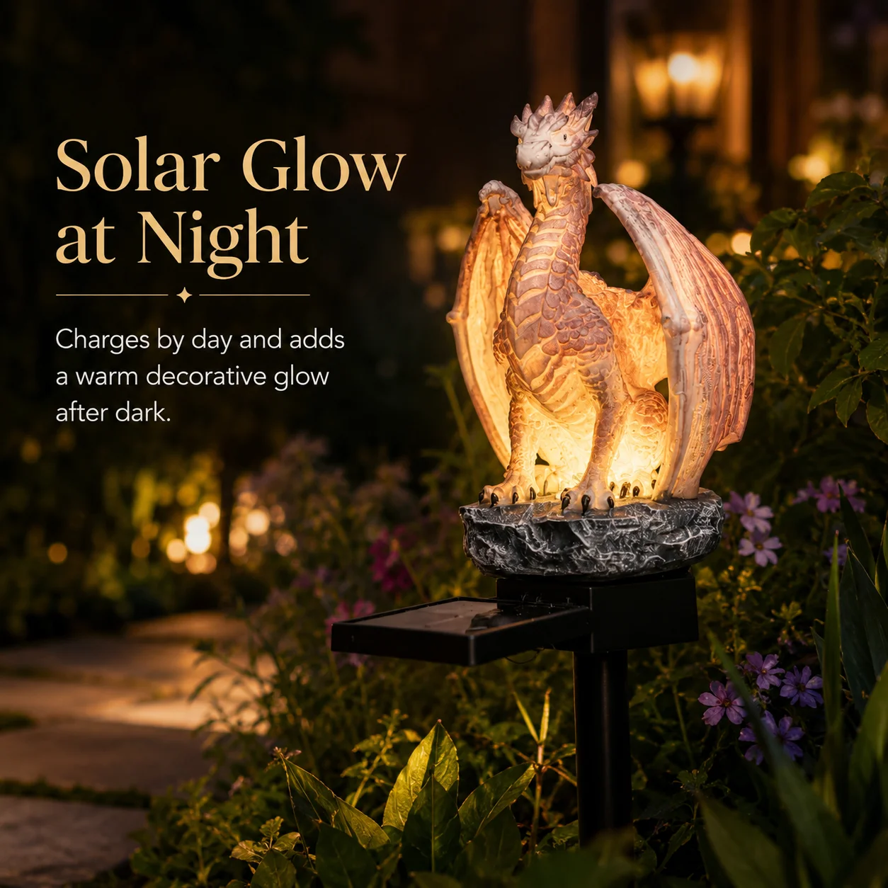 Solar Powered Dragon Garden St - Resin Art Lamp review and price