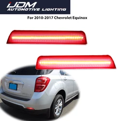 For Chevrolet Equinox 2010-2017 Red LED Car Rear Bumper Reflector Tail Brake Lights W/ Sequential Turn Signal, Rear Fog Lights