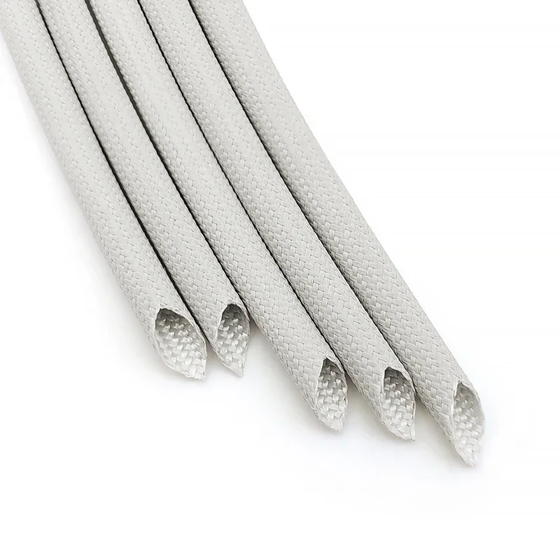 

5 Meter 800 Deg.C High Temperature Fiberglass Sleeving ID 4mm Chemical Glass Fiber Tube Insulation Braided Sleeve Gray