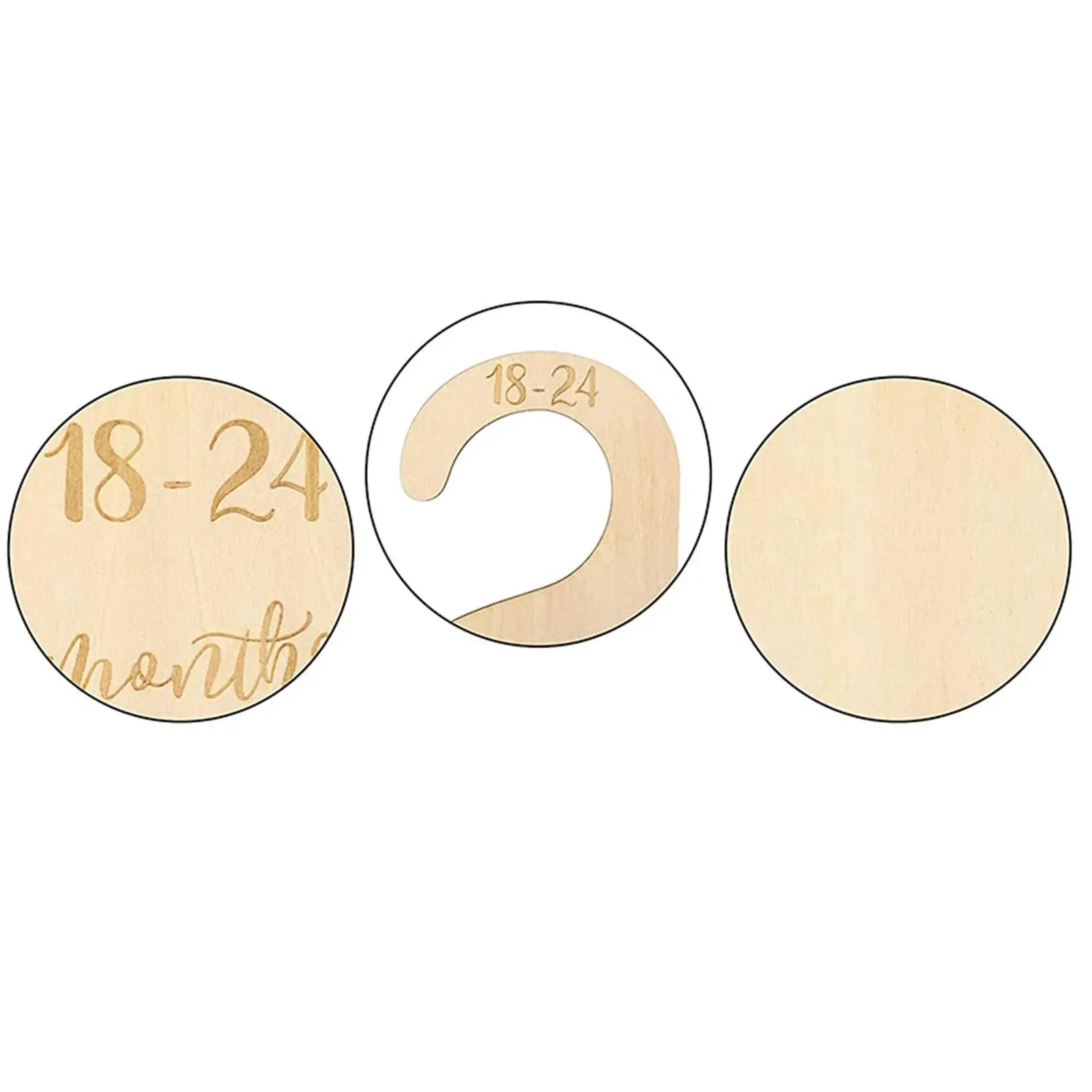 Wooden Baby Closet Dividers Double Sided Label Organizer Nursery Decoration for Baby Girls Boys Clothes Size Hanger