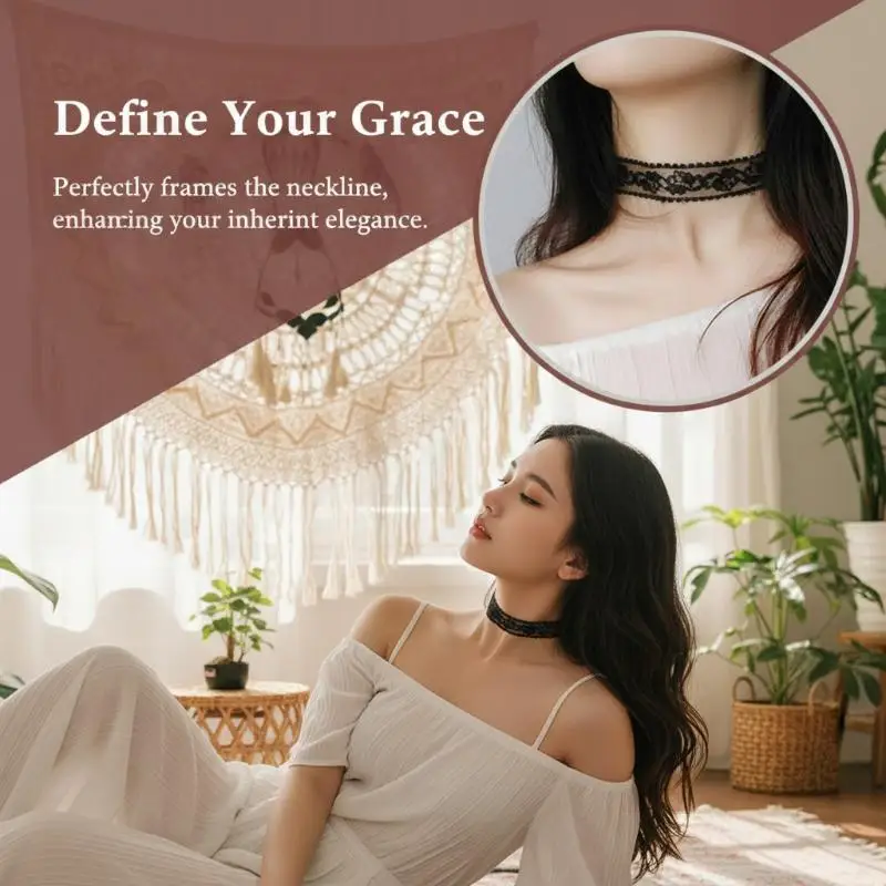 Short Lace Choker Nekclace For Women Girl Black White Color Fashion Romantic Necklace Gift For Party Neck Jewelry Accessories