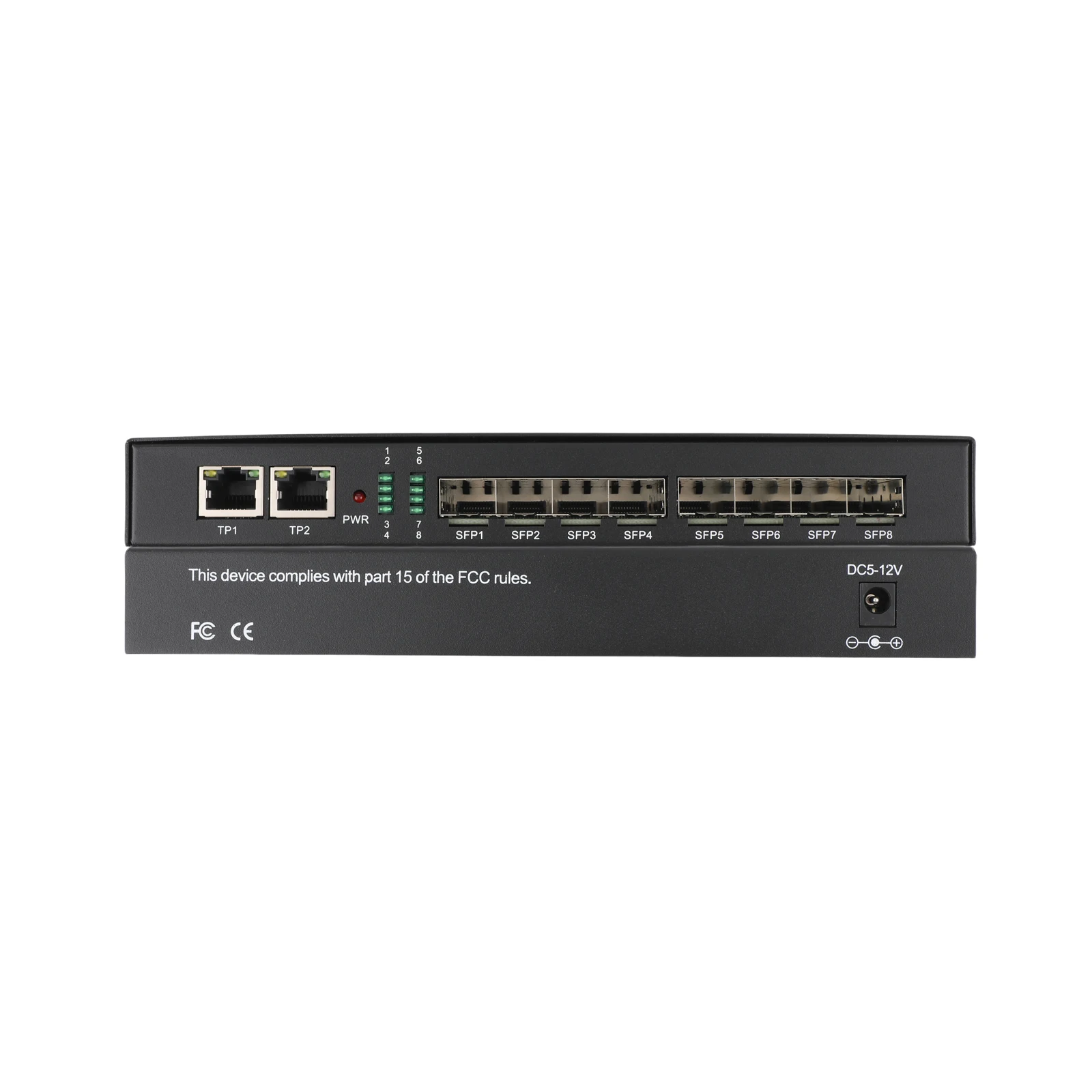 Convertitore multimediale Gigabit SFP da 8 SFP a 2 ricetrasmettitore RJ45 10/100/1000M interruttore in fibra ottica con modulo SC SFP da 3KM/20KM