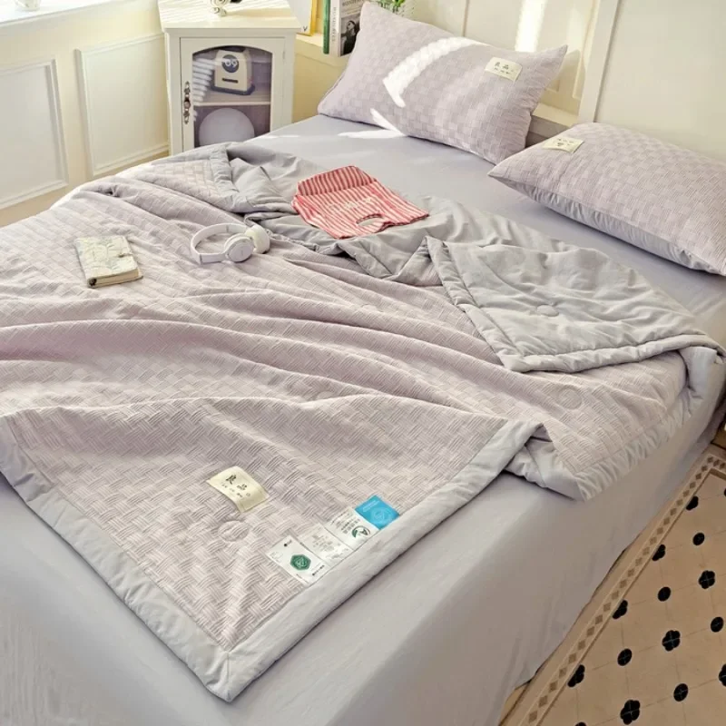 

2025 new cool feeling comfortable class A waffle soybean summer quilt four-piece summer air conditioner quilt cool feeling