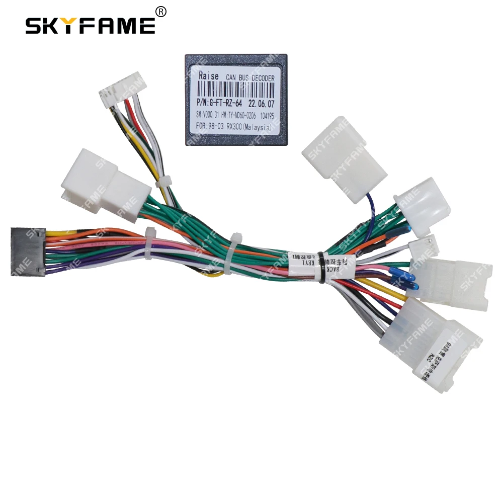 SKYFAME سيارة 16pin الأسلاك تسخير محول Canbus صندوق فك أندرويد راديو كابل الطاقة لكزس RX300 RX