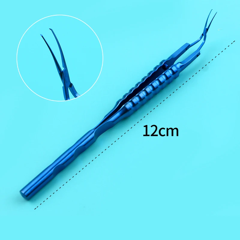 Tearing forceps for ophthalmic microsurgical instruments - Angled curved Haff shaped 1.8mm small incision