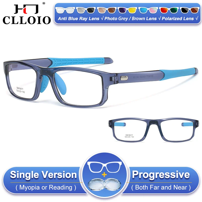 

CLLOIO Simple Outdoor Sporty Anti-Falling Myopia Photochromic Glasses For Men Basketball Football Prescription Reading Eyeware