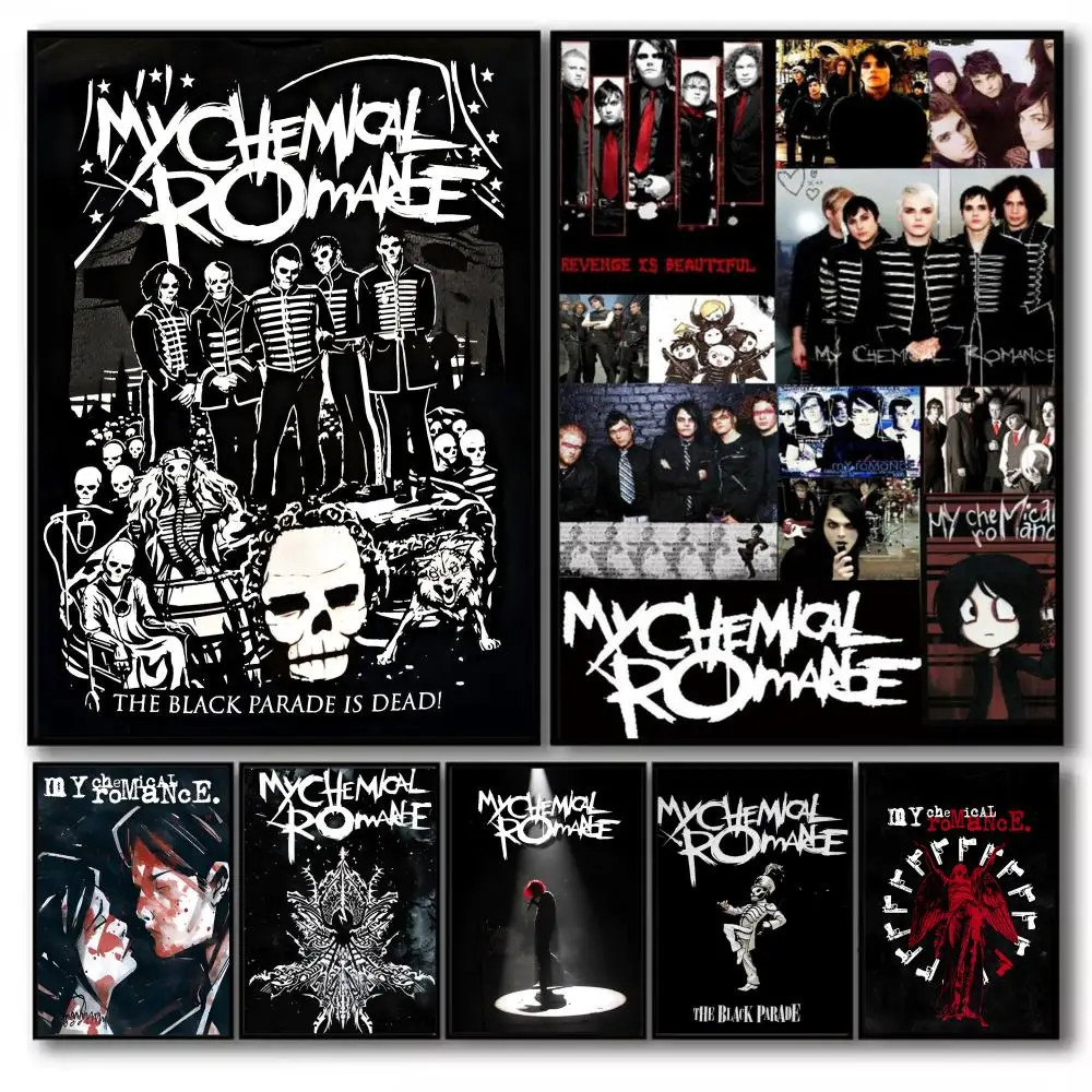 My C-Chemical Romance Poster Stickers Self-Adhesive Painting Mural Decor Wall Decals for Bedroom Living Room Home HD Gift