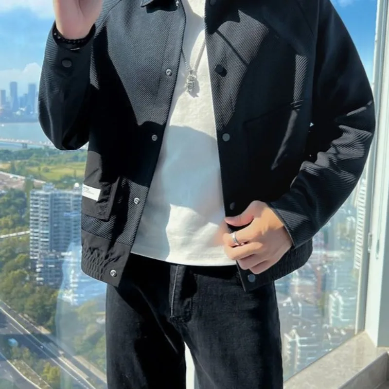 Men's Green Autumn Jacket 2025 New Release Designer Baseball Jacket with Industrial Workwear Details Trendy Silhouette