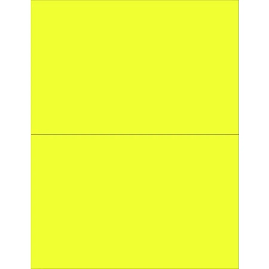 

8-1/2 x 11 Neon Color High Light Labels for Laser and Inkjet Printer , 8-1/2" x 5-1/2" - 2 Per Page 200 Labels