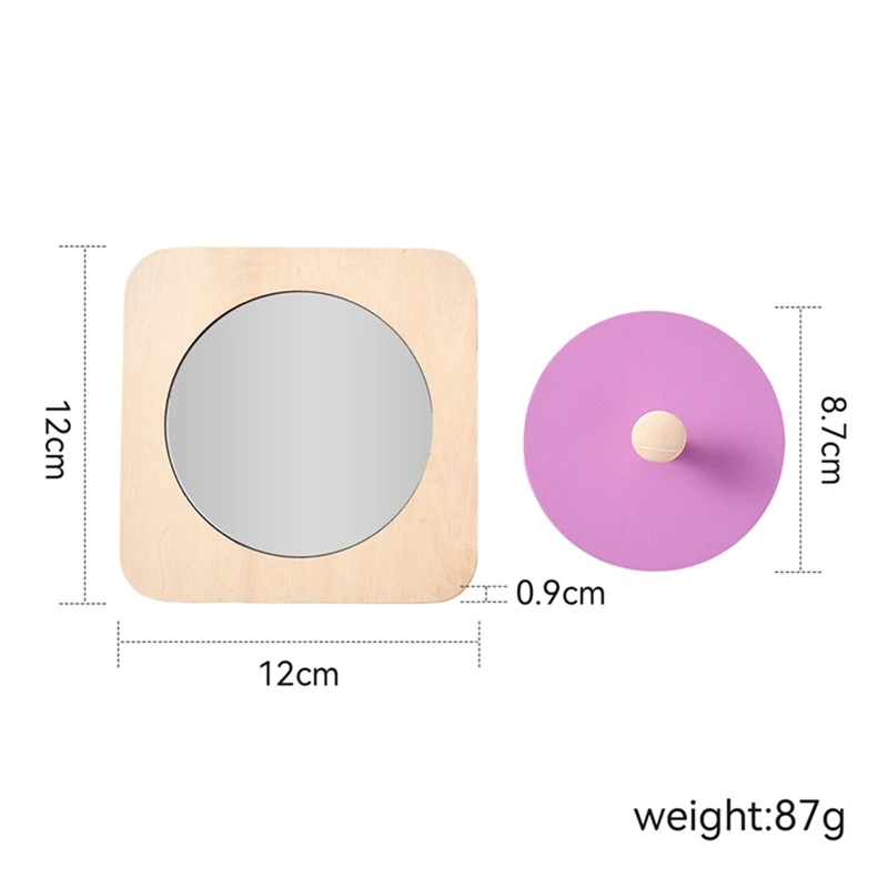 몬테소리 거울 퍼즐 나무 장난감, 비지 보드 어린이 조기 교육 감각 장난감, 유아 유치원 교육 보조 선물