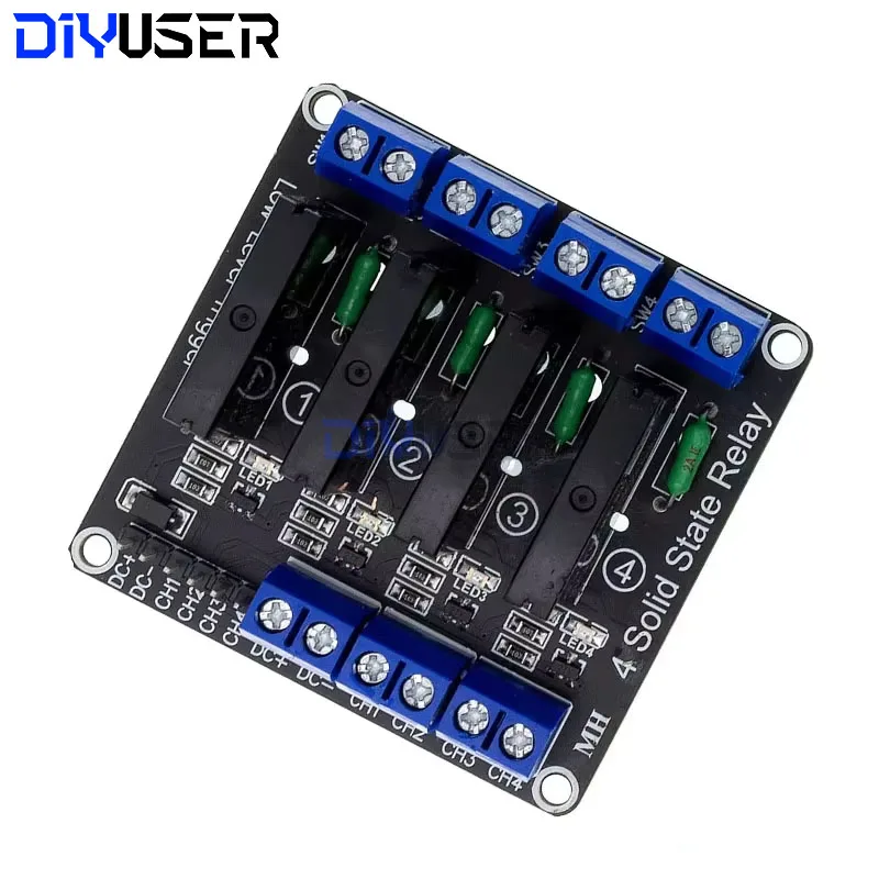 DIYUSER SSR G3MB-202P 솔리드 스테이트 릴레이 모듈, 저항 퓨즈로 출력, 아두이노용 DIY 키트, 5V 1 2 4 8 채널, 240V 2A