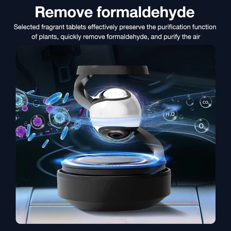 

Solar Car Air Freshener Automatic Rotation Dashboard Fragrance Car Perfume Deodorant Oil Diffuser Auto Interiors Accessories