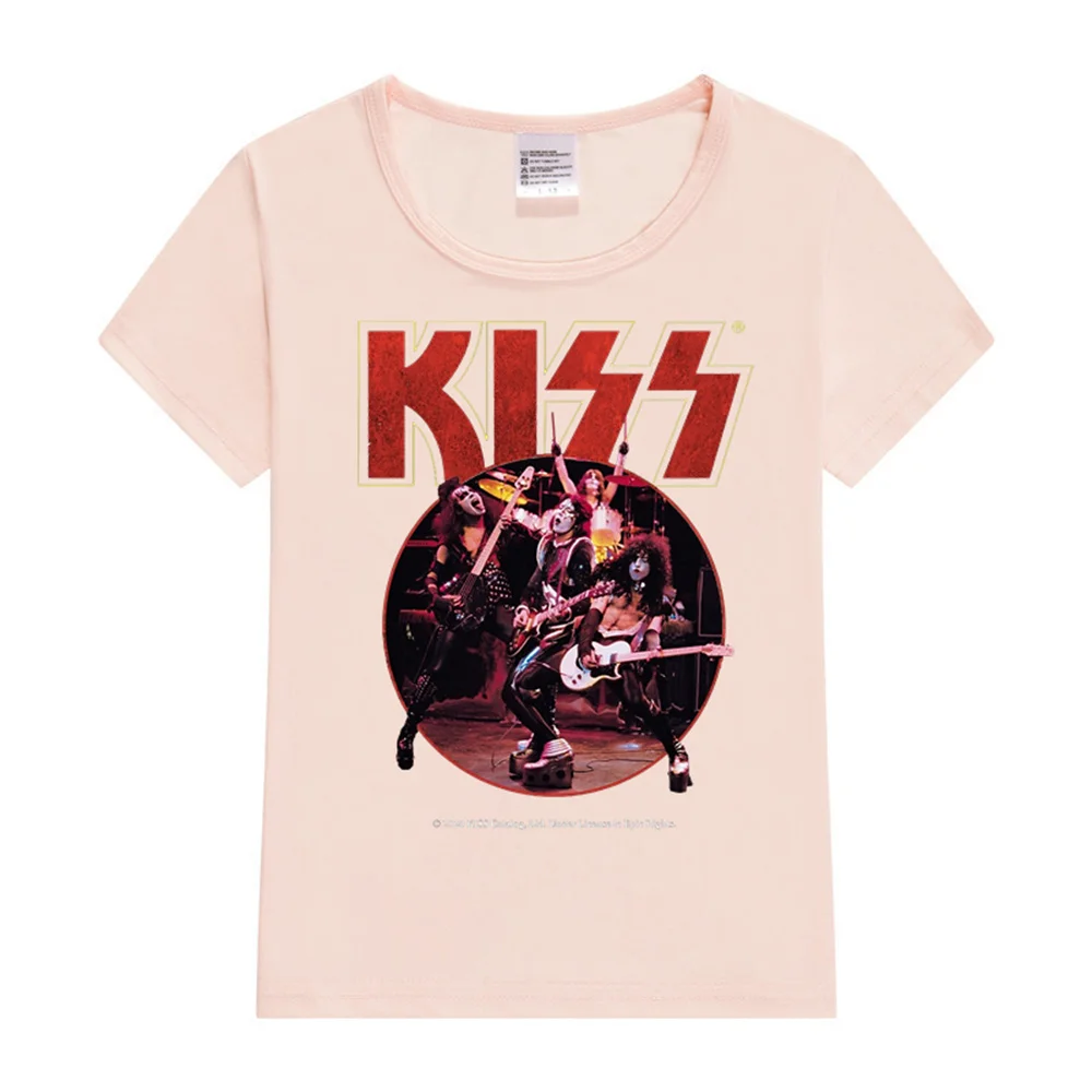 2024 New Kiss Band Kids T-Shirt Summer Short Sleeve Top Hip Hop Streetwear Boys Girls Harajuku Fashion Tee