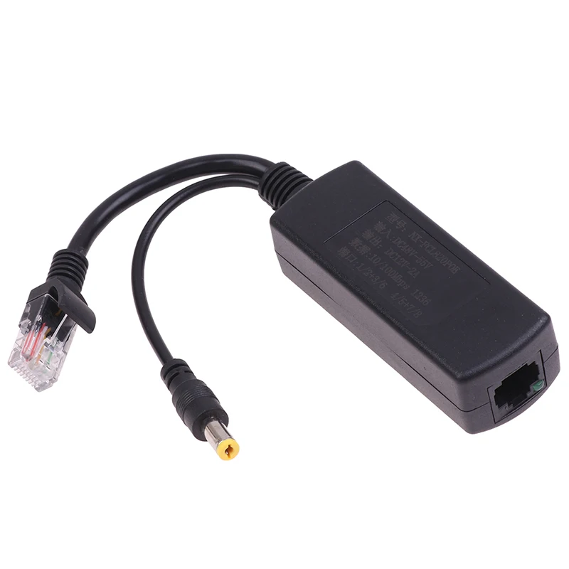 1pc PoE Splitter 48V To 12V POE Connectors Adapter Cable Splitter Injector Power Supply for Huawei for Hikvision