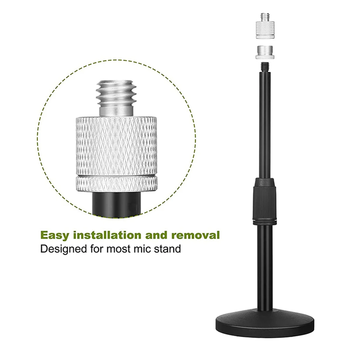 A14M 60 Pcs Mic Thread Adapter Set 5/8 Female to 3/8 Male and 3/8 Female to 5/8 Male Screw Adapter Thread