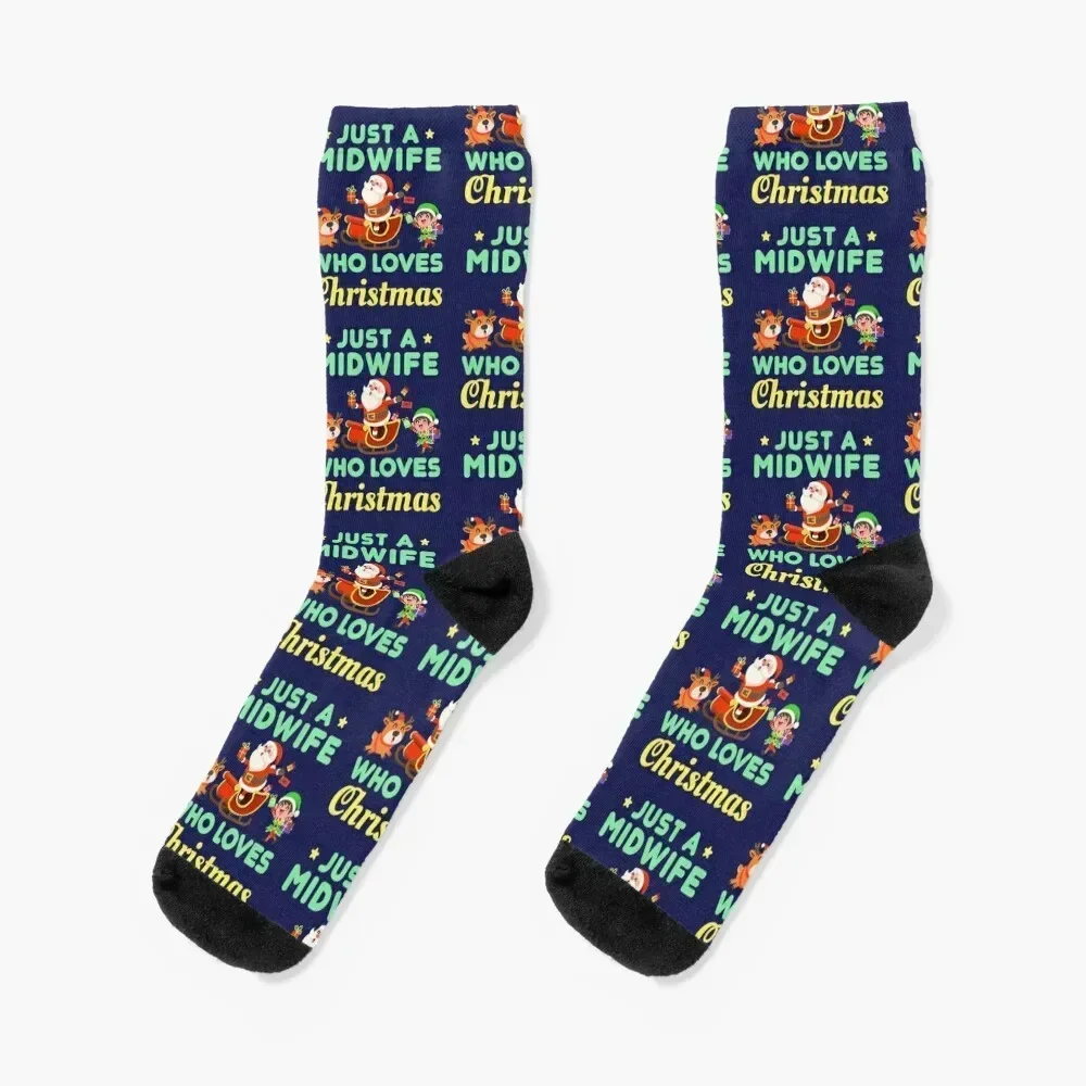 Just a Midwife Who Loves Christmas Socks cartoon cotton new in's Men's Socks Luxury Women's